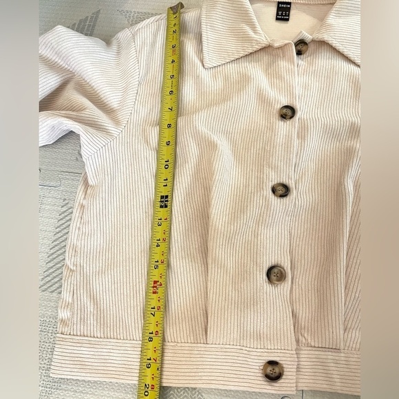 Drop Shoulder Corduroy Jacket Beige Size XS - Picture 10 of 13